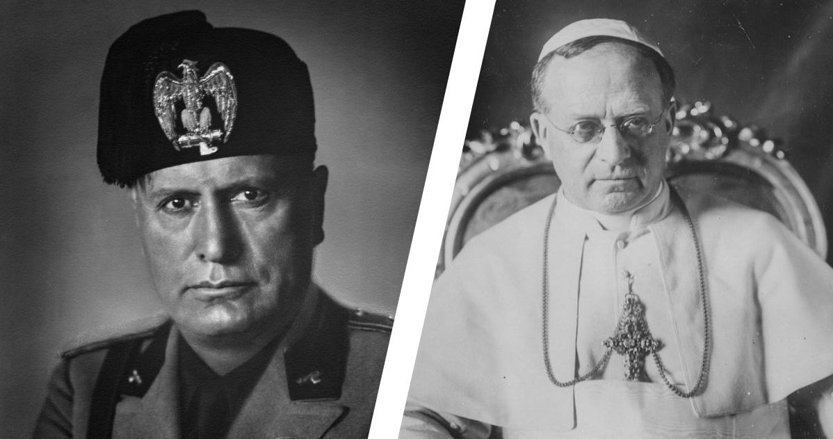 Benito Mussolini wziął udział w pogrzebie Piusa XI /Getty Images