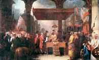 Benjamin West, Szach Allam II przekazuje w ręce Roberta Clive?a of Plassey suwerenne prawa Bengalu /Encyklopedia Internautica