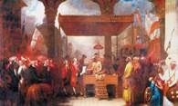 Benjamin West, Szach Allam II przekazuje w ręce Roberta Clive'a of Plassey suwerenne prawa w Bengal /Encyklopedia Internautica
