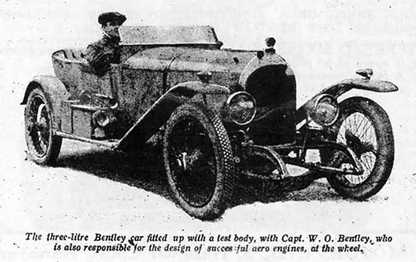 Bentley 3-Litre - zdjęcie z testu w magazynie The Autocar z 1920 roku /