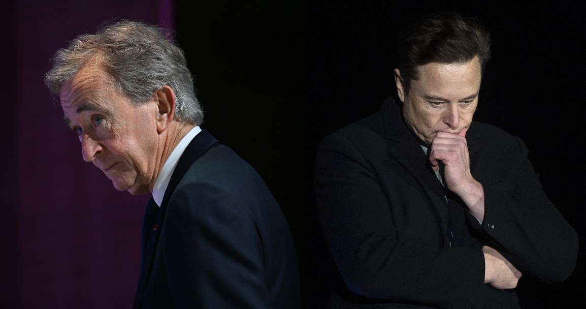 Bernard Arnault ponownie najbogatszym człowiekiem świata. Elon Musk drugi / Stefano RELLANDINI/ JIM WATSON /AFP