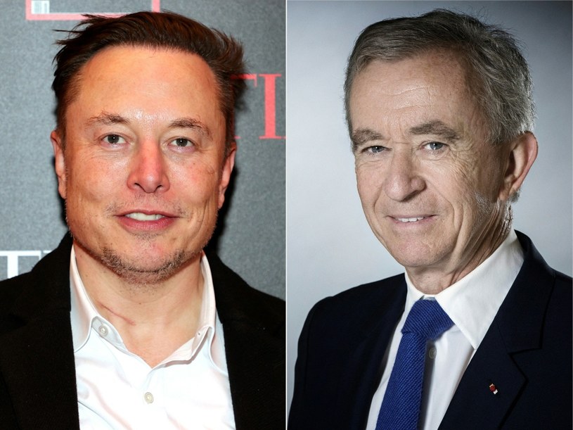 Bernard Arnault (z prawej) wyprzedził Elona Muska na liście najbogatszych /AFP