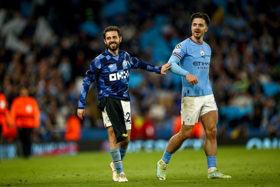 Bernardo Silva i  Jack Grealish /Adam Vaughan /PAP/EPA