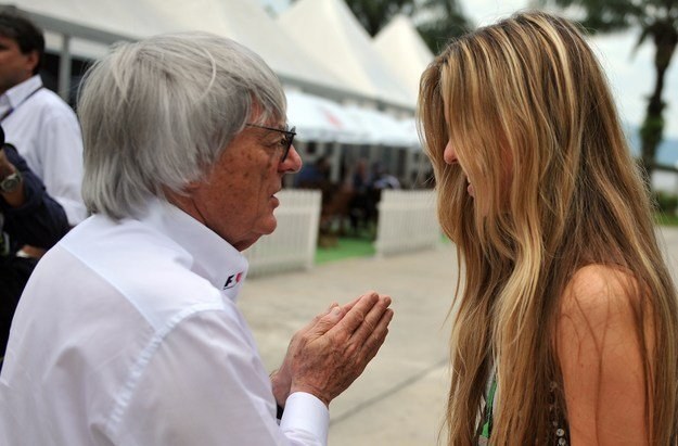 Bernie Ecclestone i dziewczyna Nico Rosberga, Vivian Sibold /AFP