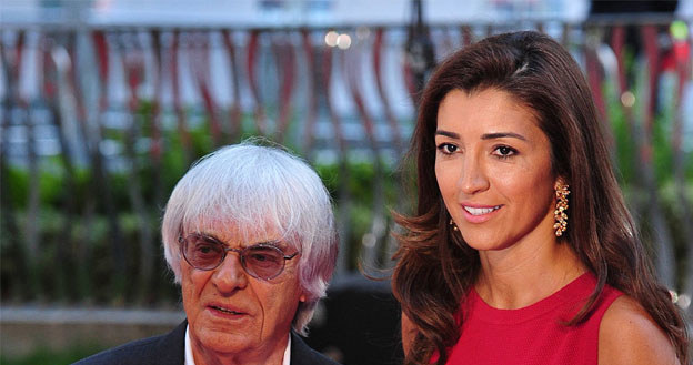 Bernie Ecclestone z żoną, Brazylijką, Fabiana Flosi /AFP