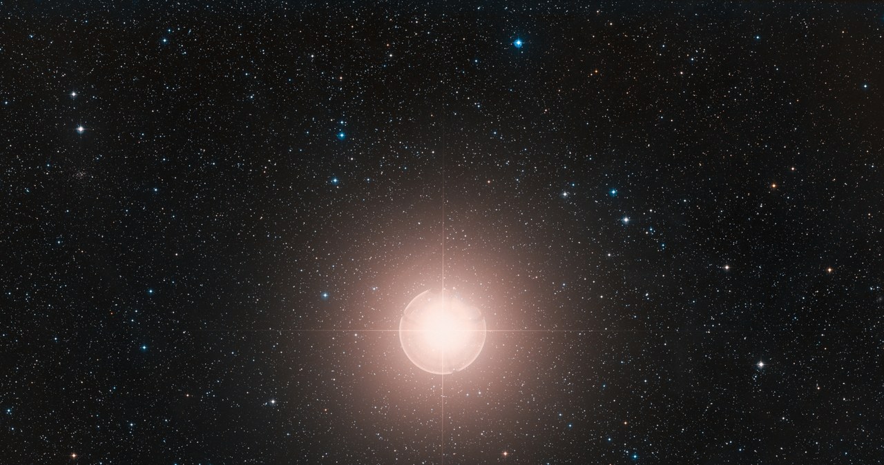 Betelgeza ulega ściemnianiu. Wyjaśnienie zagadki gwiazdy może być proste. /ESO/Digitized Sky Survey 2/CC BY 4.0 /Wikimedia