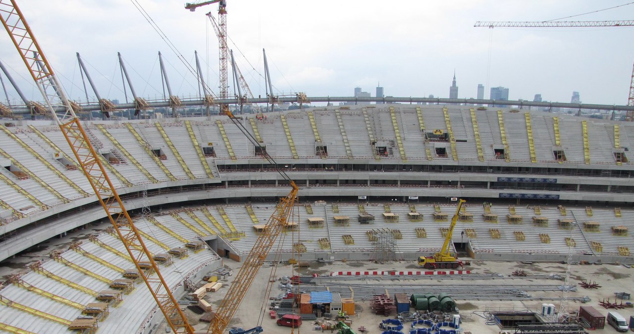 Betonowa konstrukcja Stadionu Narodowego wybudowana