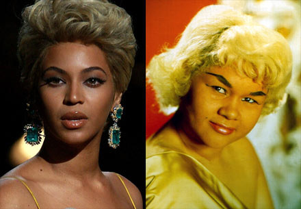 Beyonce (L) wcieli się w postać Etty James (P) - fot. Stephen Lovekin / Michael Ochs Archives /Getty Images/Flash Press Media