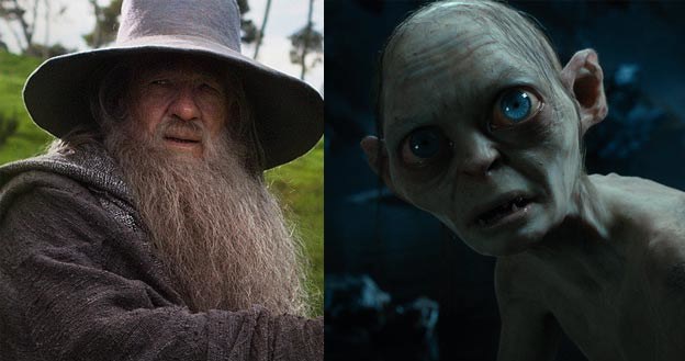 Bez nich nie byłoby "Hobbita": Ian McKellen jako Gandalf i Andy Serkins w roli Golluma /materiały dystrybutora