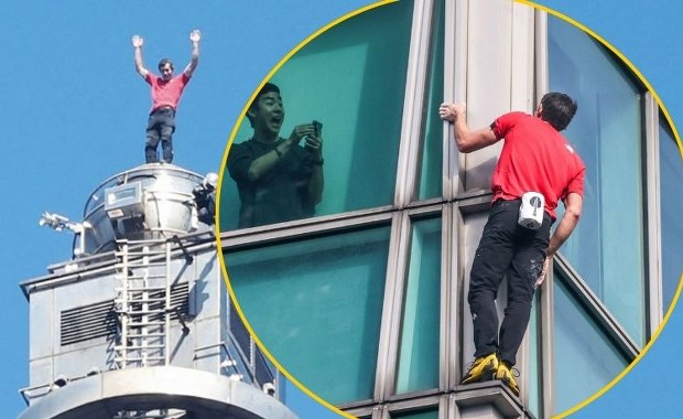 Bez zabezpieczeń i czasem bez użycia rąk. Widowiskowa wspinaczka na Taipei 101