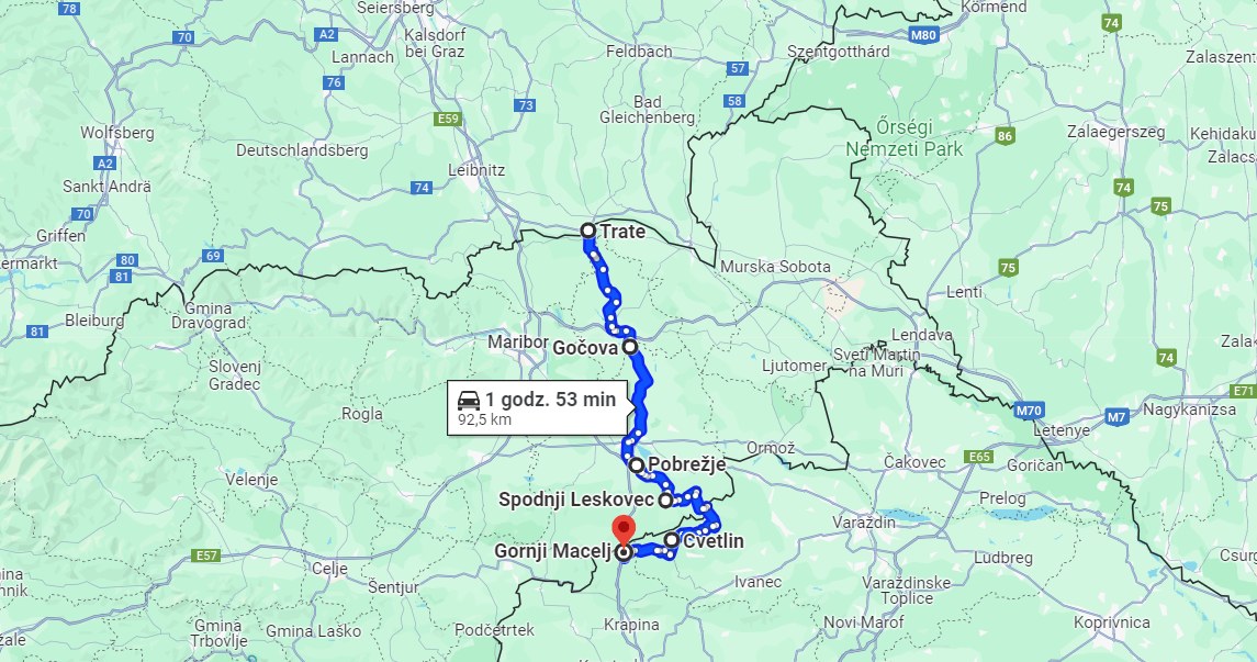 Bezpłatna droga prowadząca od północnej do południowej granicy Słowenii /Google Maps /INTERIA.PL