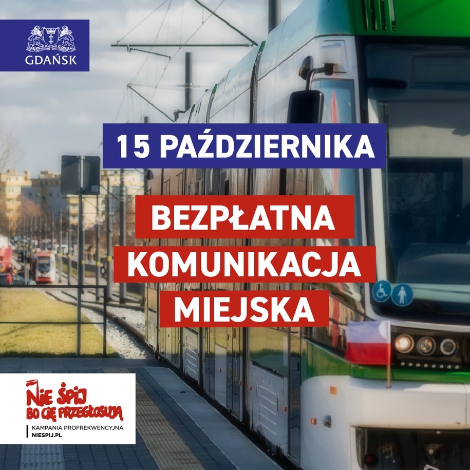 Bezpłatne przejazdy w niedzielę, 15 paźziernika /UM Gdańsk /