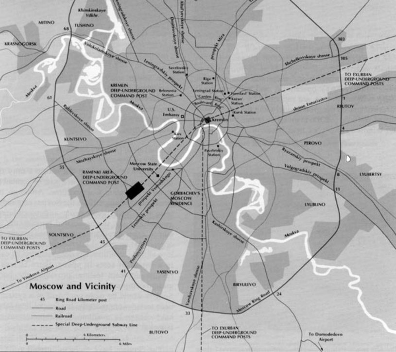Biała nitka na mapie to zdaniem amerykańskiego wywiadu przebieg linii Metro-2 /domena publiczna