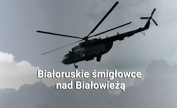 Białoruskie śmigłowe nad Białowieżą 