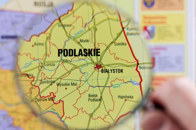 Białystok na tle mapy Polski / 	Lech Muszyński    /PAP