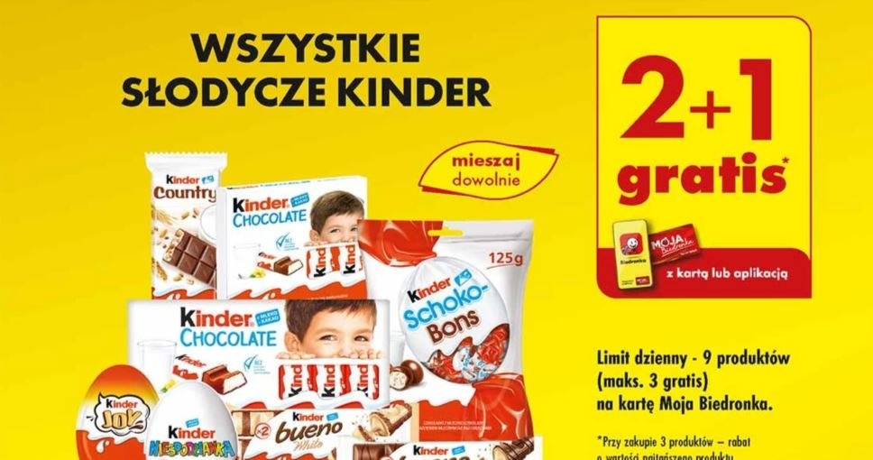 Biedronka oferuje słodycze Kinder w gratisie! /Biedronka /INTERIA.PL