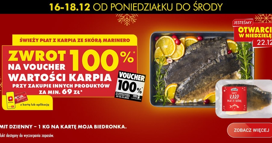 Biedronka rozdaje karpie za darmo! Promocja roku na Święta! /Biedronka /INTERIA.PL