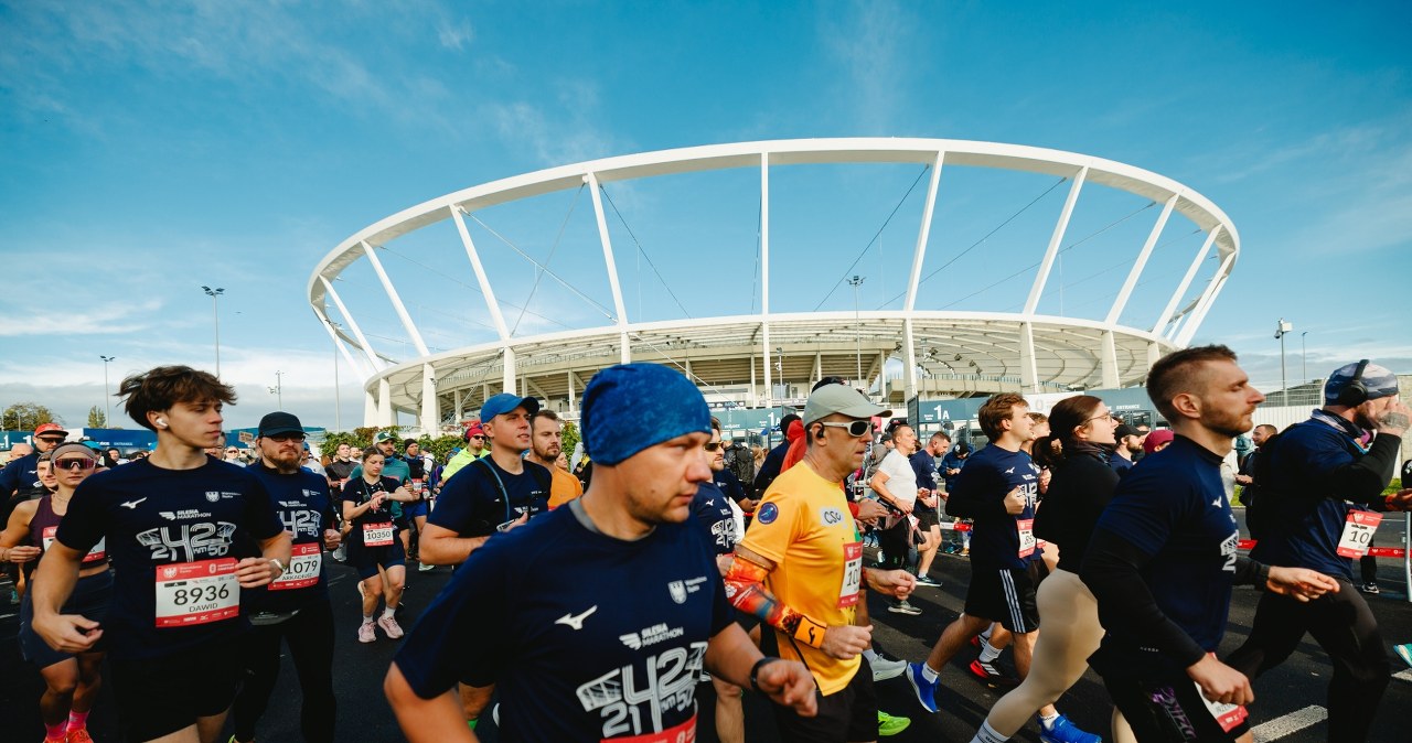 Biegacze na trasie 17. Silesia Marathonu