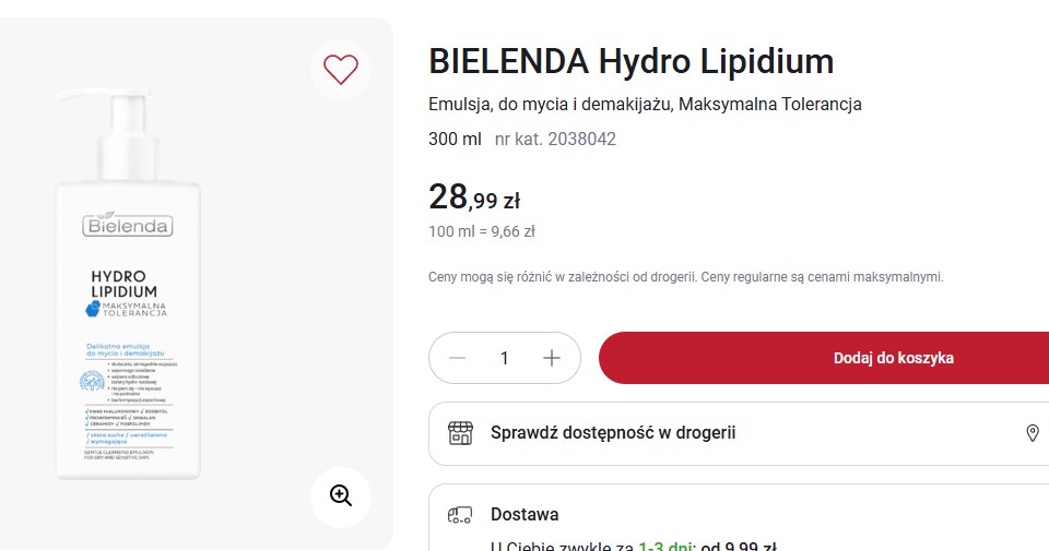 Bielenda Hydro Lipidium Emulsja do mycia i demakijażu /Rossmann /INTERIA.PL