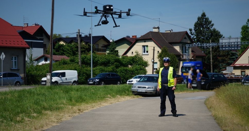 Bielska policja używa drona DJI Matrice RTK /Policja