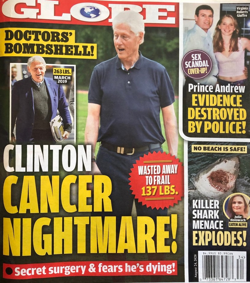 Bill Clinton na okładce "Globe" /materiał zewnętrzny