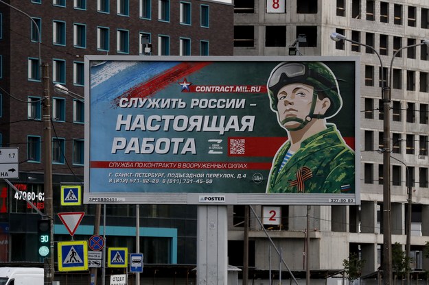 Billboard w Sankt Petersburgu /ANATOLY MALTSEV  /PAP/EPA