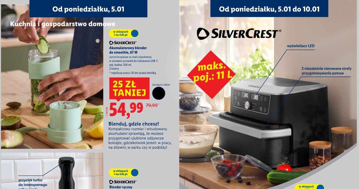 Blendery do smoothie i dwukomorowa frytkownica beztłuszczowa taniej nawet o 70 zł w Lidlu od dziś /Lidl /INTERIA.PL