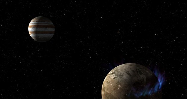Bliskość Jowisza powoduje zorze polarne na Ganimedesie /NASA