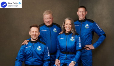 Blue Origin - lot z Williamem Shatnerem przełożony