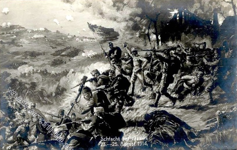 Błyskotliwe sukcesy habsburskiej armii w pierwszych tygodniach wojny – jak bitwa pod Kraśnikiem – nie wystarczyły, by zatrzymać zalew ziem polskich przez carskich „mużyków”. /Odkrywca