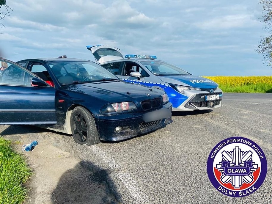 BMW zatrzymane po pościgu /Policja Oława /Policja