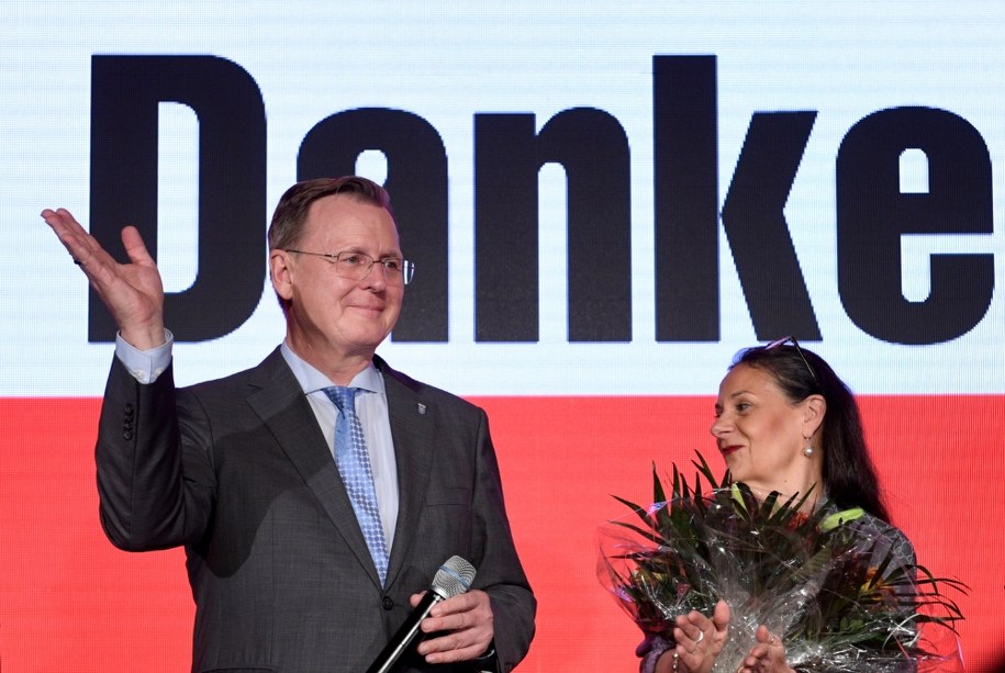 Bodo Ramelow z żoną /	JENS SCHLUETER /PAP/EPA