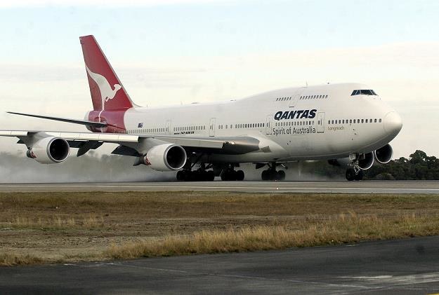 Boeing 747 Jumbo Jet w barwach Quantas na lotnisku w Melbourne /EPA