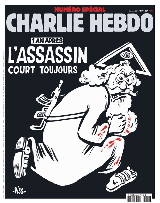 Bóg z kałasznikowem na pierwszej stronie "Charlie Hebdo" /CHARLIE HEBDO/MAJORELLE PR /PAP/EPA