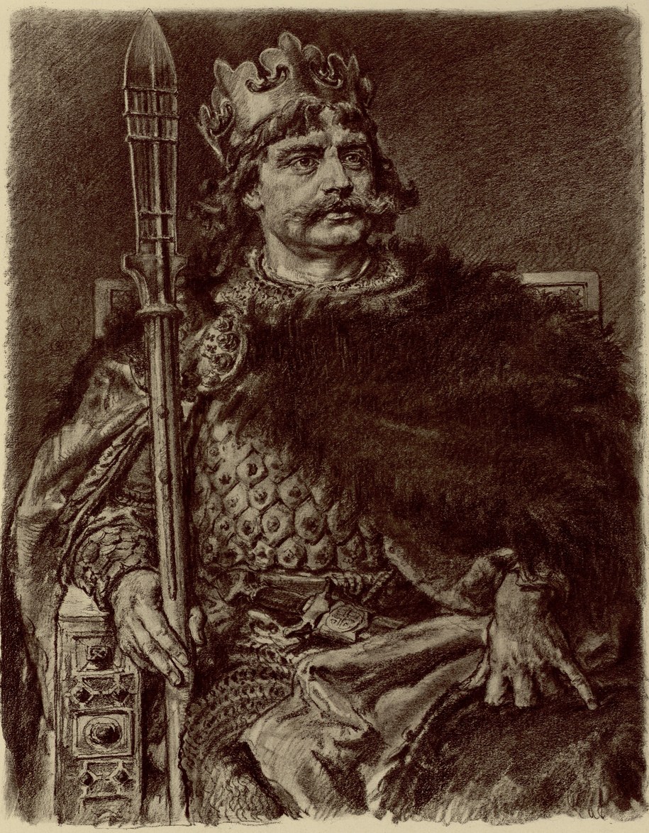 Bolesław Chrobry - rysunek Jana Matejki z cyklu Poczet królów i książąt polskich /Jan Matejko - Biblioteka Narodowa /