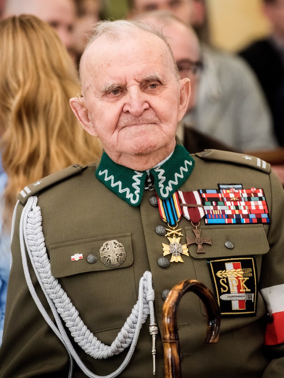 Bolesław Kowalski podczas jubileuszu swoich 100. urodzin w styczniu 2017 roku /Tomasz Koryszko /PAP