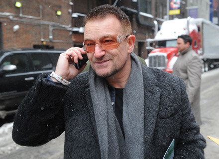 Bono (U2) w drodze do Davida Lettermana - fot. Brad Barket /Getty Images/Flash Press Media