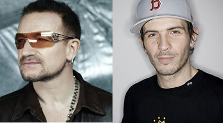Bono z U2 (fot. Universal) i Ostry (fot. Tom Bronowski/Asfalt Records) /