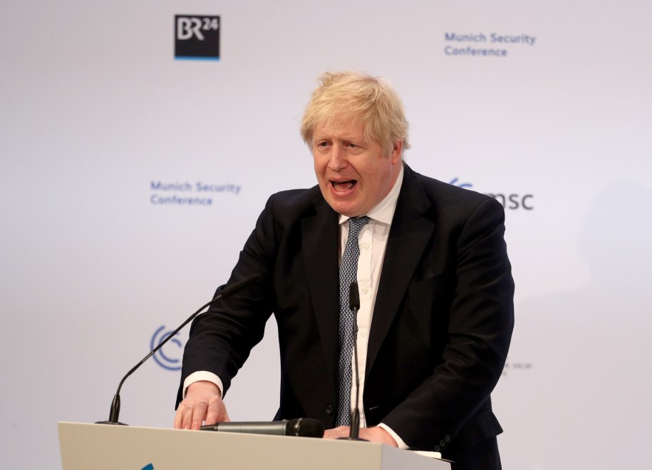 Boris Johnson na konferencji w Monachium /Alexandra Beier /PAP/EPA