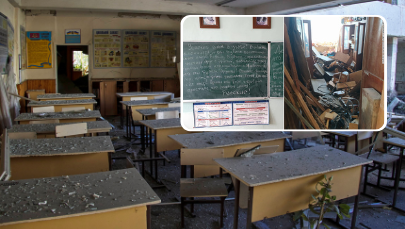 "Bracia Słowianie" Rosjanie plądrowali szkoły, na tablicach zostawili przesłanie