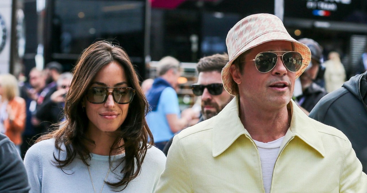 Brad Pitt i Ines de Ramon na wyścigu F1 /PHIL DUNCAN /East News