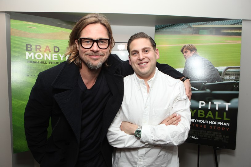 Brad Pitt i Jonah Hill podczas promocji filmu "Moneyball" /Eric Charbonneau / Contributor /Getty Images