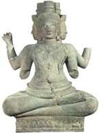 Brahma, rzeźba z Prasat Thom w Koh Ker, Kambodża, X w. /Encyklopedia Internautica