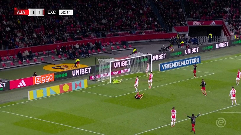Brak dominacji Ajaxu trwa! Gol w 89. minucie uratował 10-osobowy Ajax przeciwko Excelsior Rotterdam
