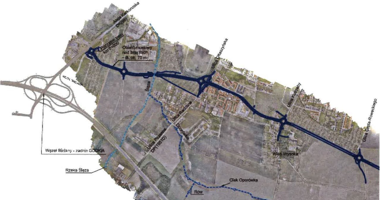 Brakujący fragment Wschodniej Obwodnicy Wrocławia będzie liczył ponad 3,5 km. /Dolnośląska Służba Dróg i Kolei /