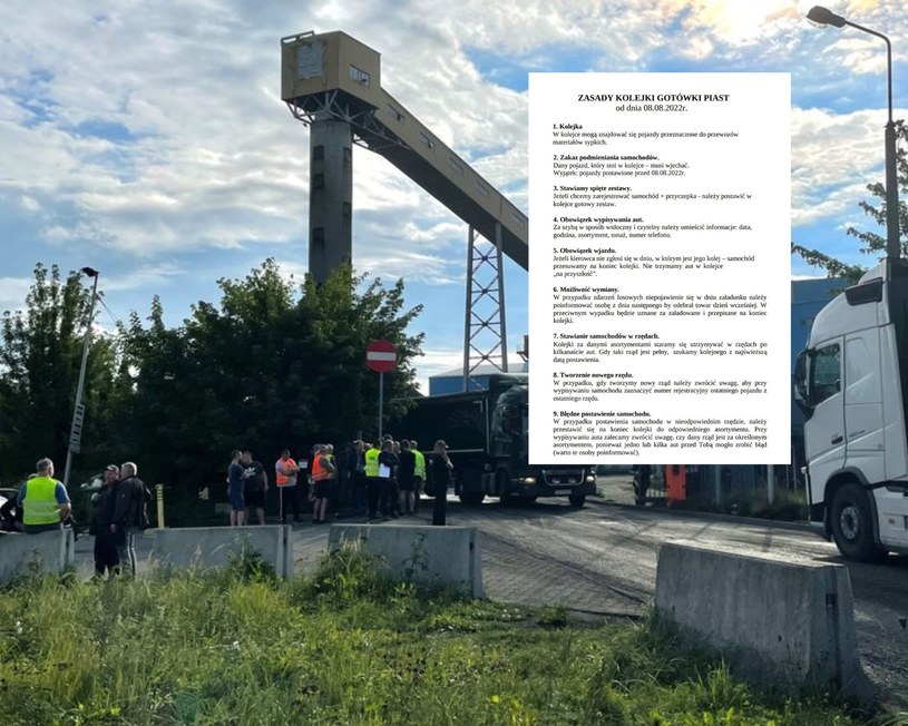 Brama przed kopalnią KWK Piast. Tutaj w poniedziałek doszło do strajku /Jakub Krzywiecki /INTERIA.PL