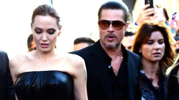 Brat Pitt z Angeliną Jolie tuż po incydencie na premierze "Czarownicy" - fot. Frazer Harrison /Getty Images