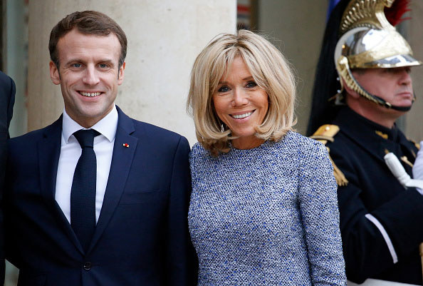 Brigitte i Emmanuel Macron. Paryż /Getty Images