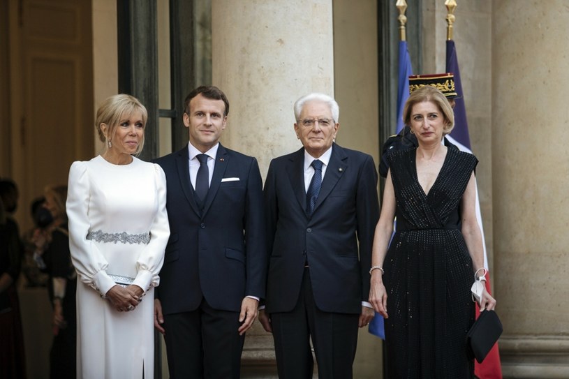 Brigitte Macron  z mężem oraz prezydentem Włoch /Blondet Eliot/ABACA/Abaca/East News /East News
