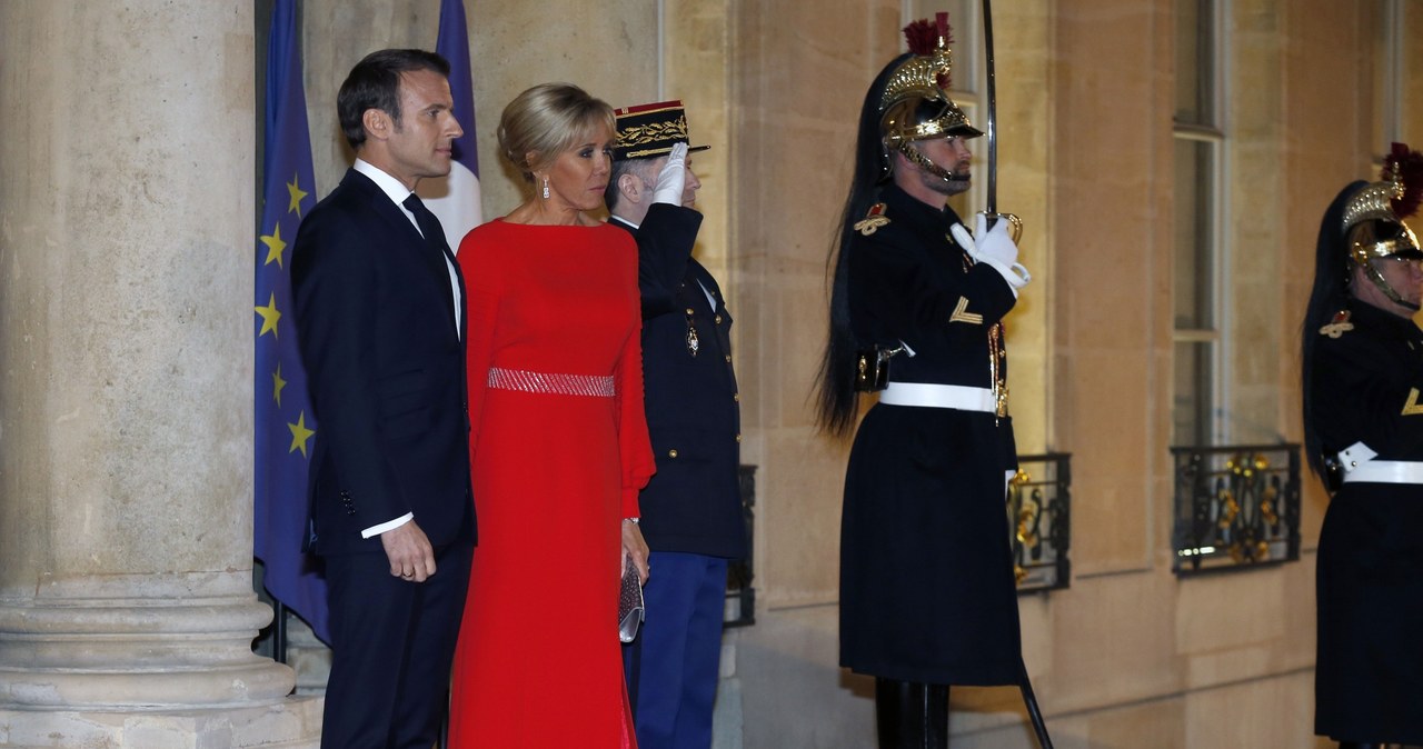 Brigitte Macron z mężem /Getty Images